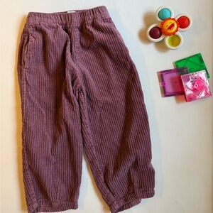 Zara Kids Barrel Leg Purple Corduroy Pants